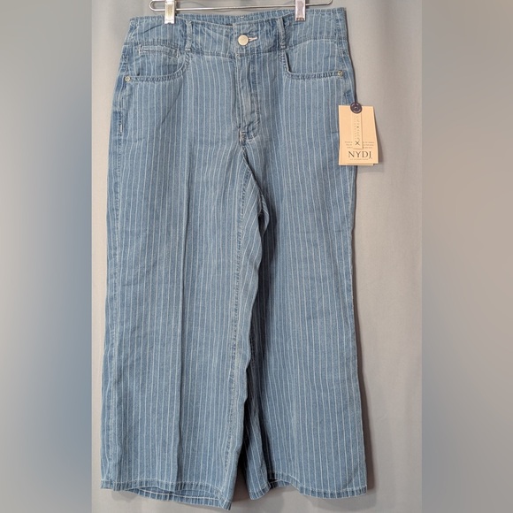 NWT NYDJ Pinstripe Wide-Leg Cropped Jeans – Size 2P Petite